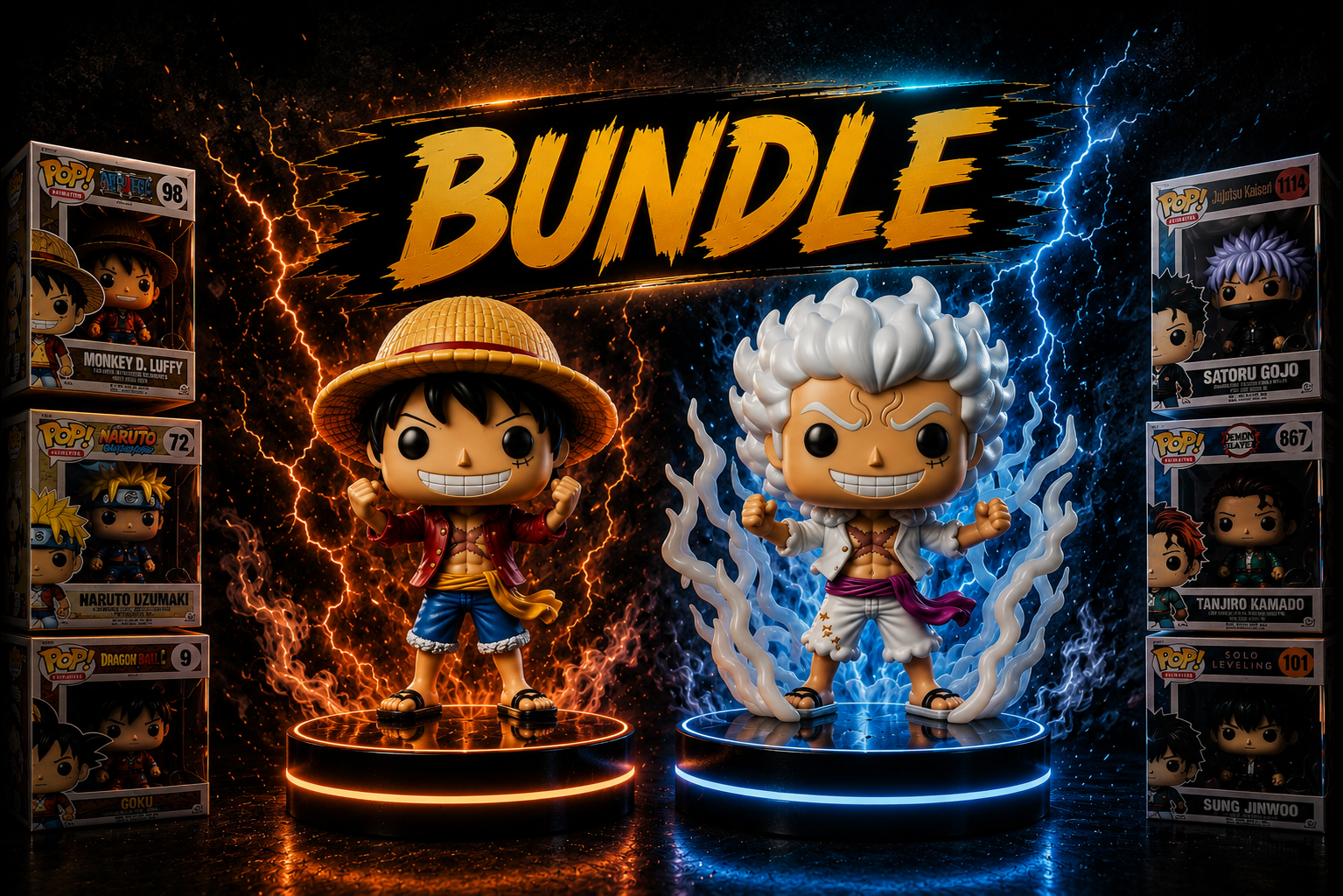 Bundle Funko Pop - Luffy Normale vs Gear Five
