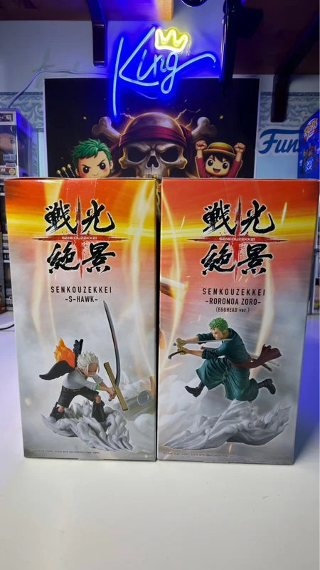 Action Figure One Piece Senkouzekkei Roronoa Zoro Egghead & S-Hawk Set Banpresto Bandai