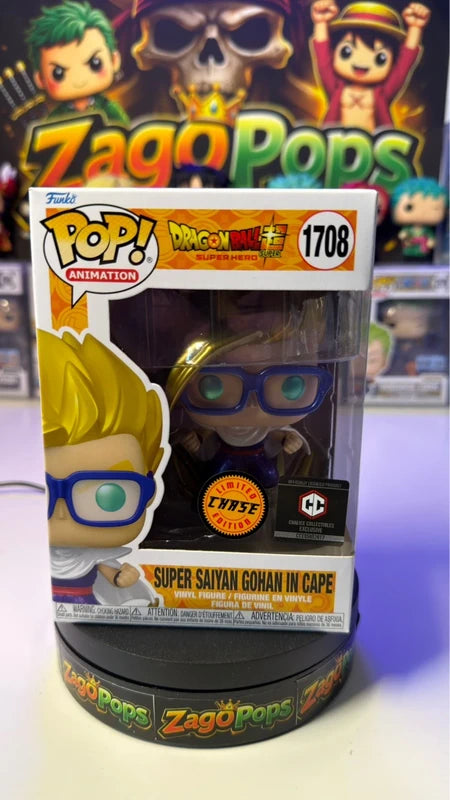Funko Pop Super Saiyan Gohan in cape 1708 Chase Chalise Exclusive Dragon Ball