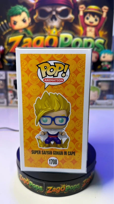 Funko Pop Super Saiyan Gohan in cape 1708 Chase Chalise Exclusive Dragon Ball