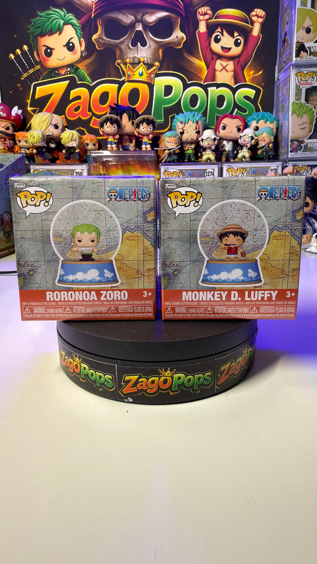 Funko Bundle Mini Snow Globe One Piece Zoro & Luffy
