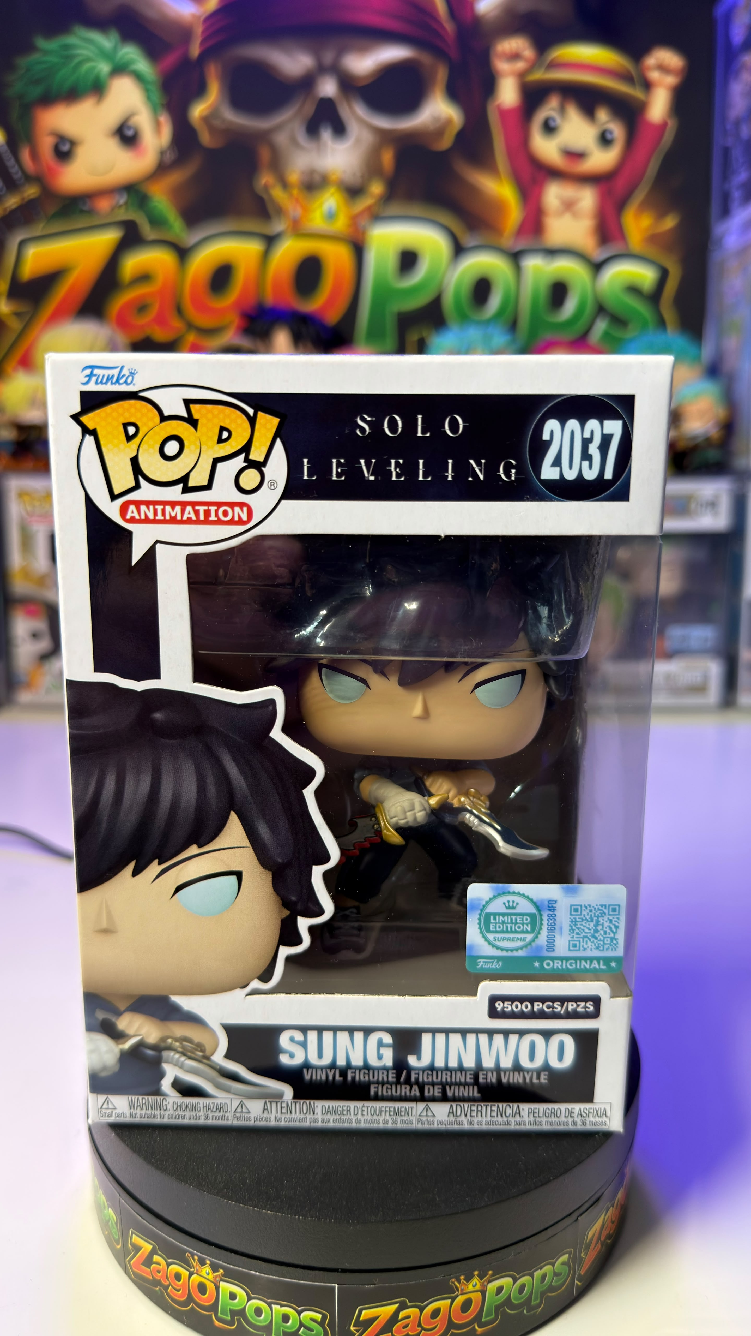 Funko Pop Sung Jinwoo 2037 Limited Edition 9500pcs Solo Leveling