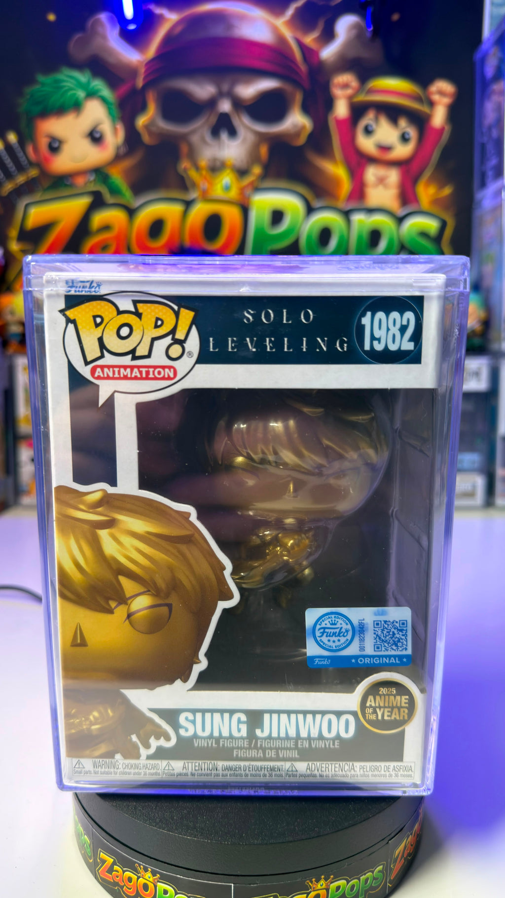 Funko Pop Sung Jinwoo 1982 Anime of the Year25 Solo Leveling