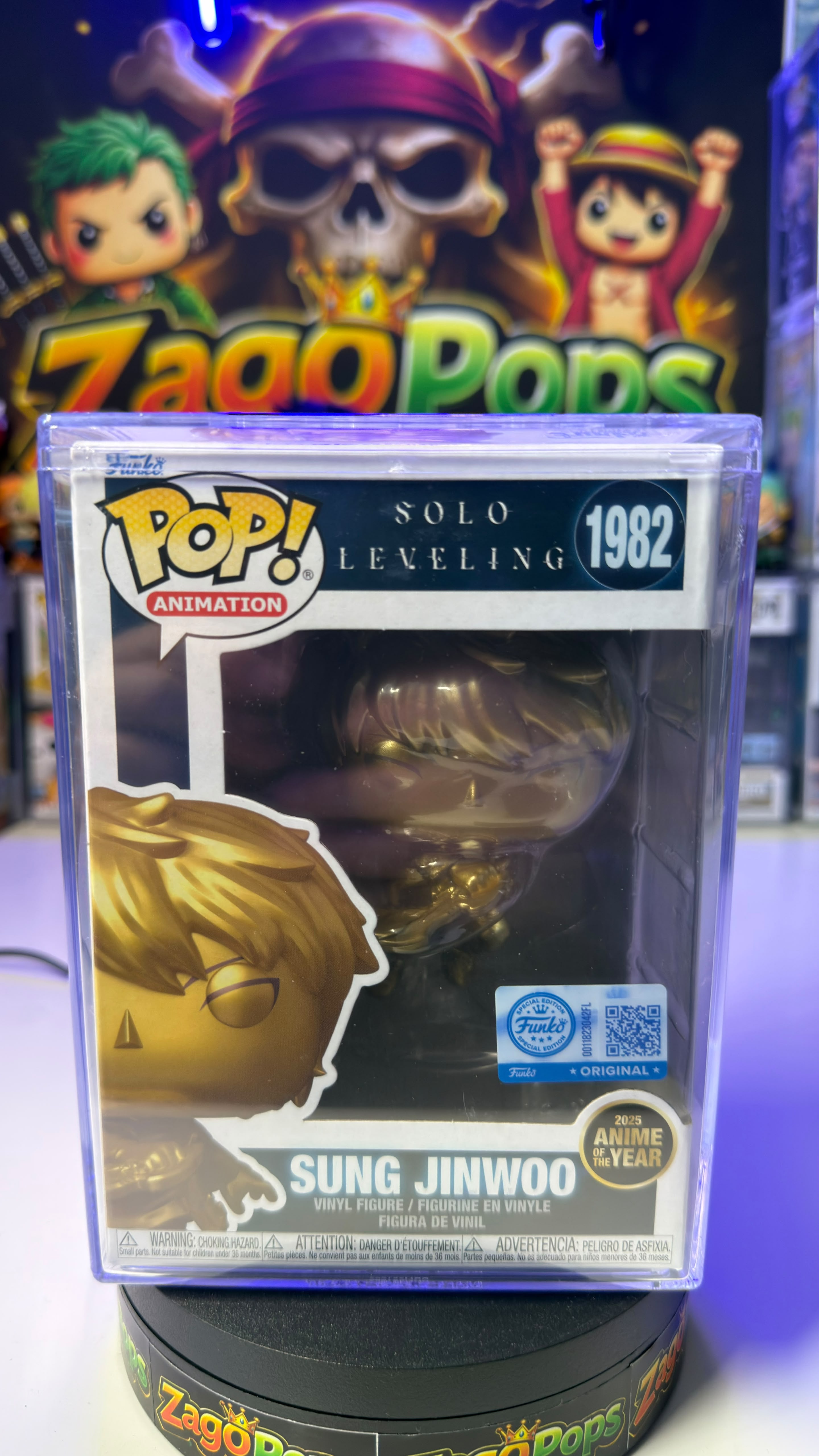 Funko Pop Sung Jinwoo 1982 Anime of the Year25 Solo Leveling