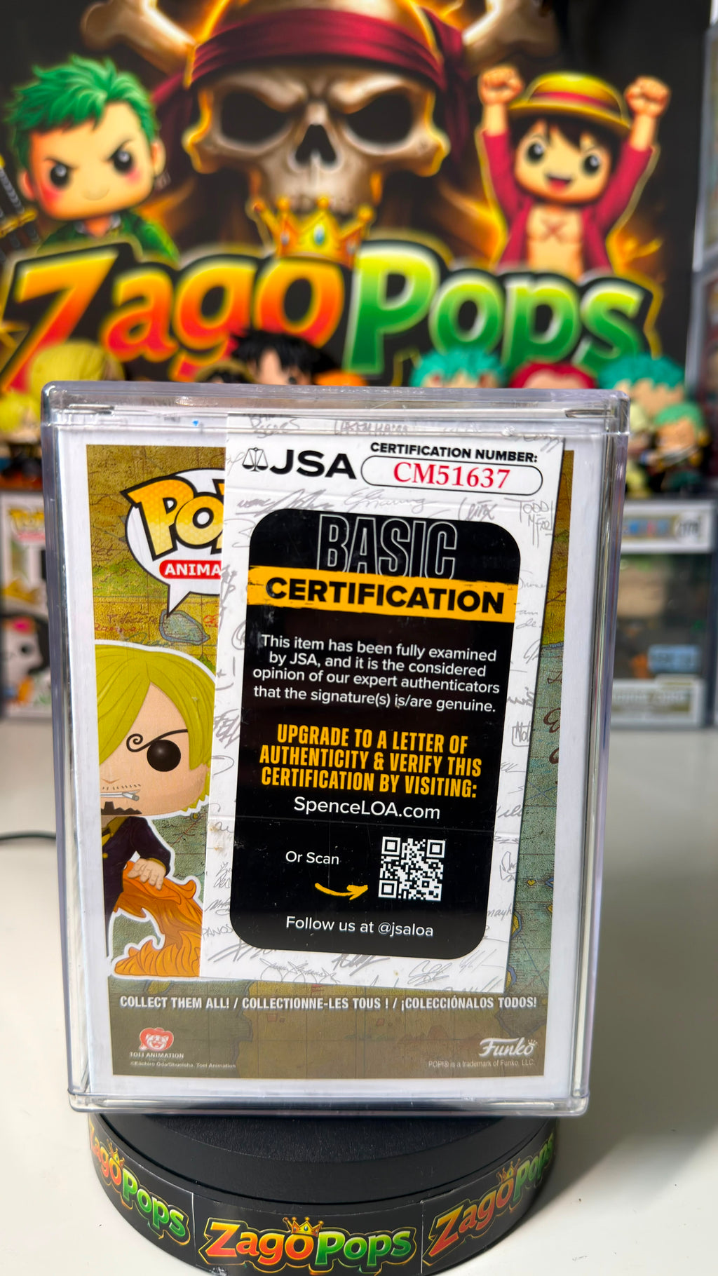 Funko Pop Sanji 398 One Piece Signed Jap Voice Hiroaki Hirata