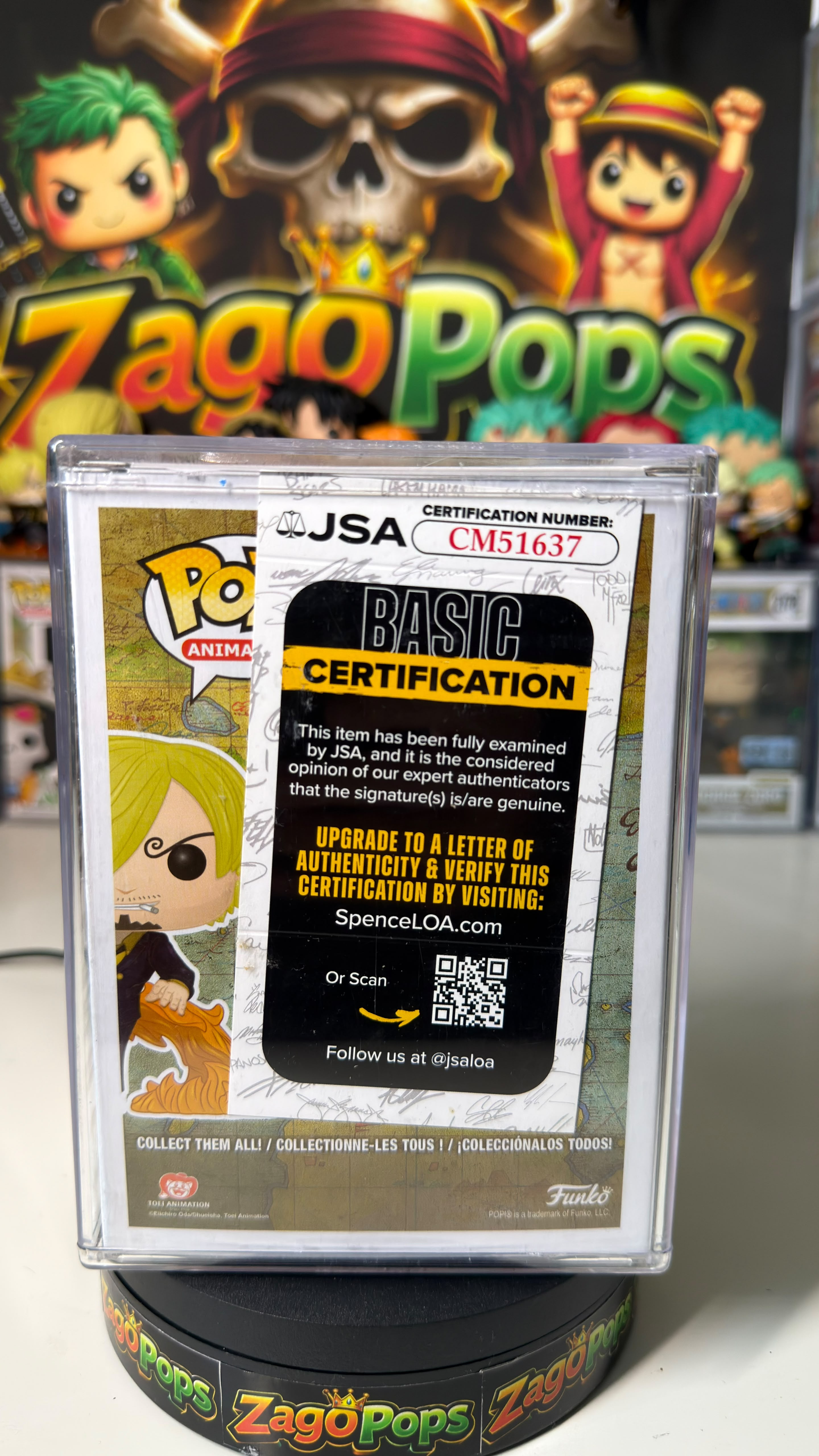 Funko Pop Sanji 398 One Piece Signed Jap Voice Hiroaki Hirata