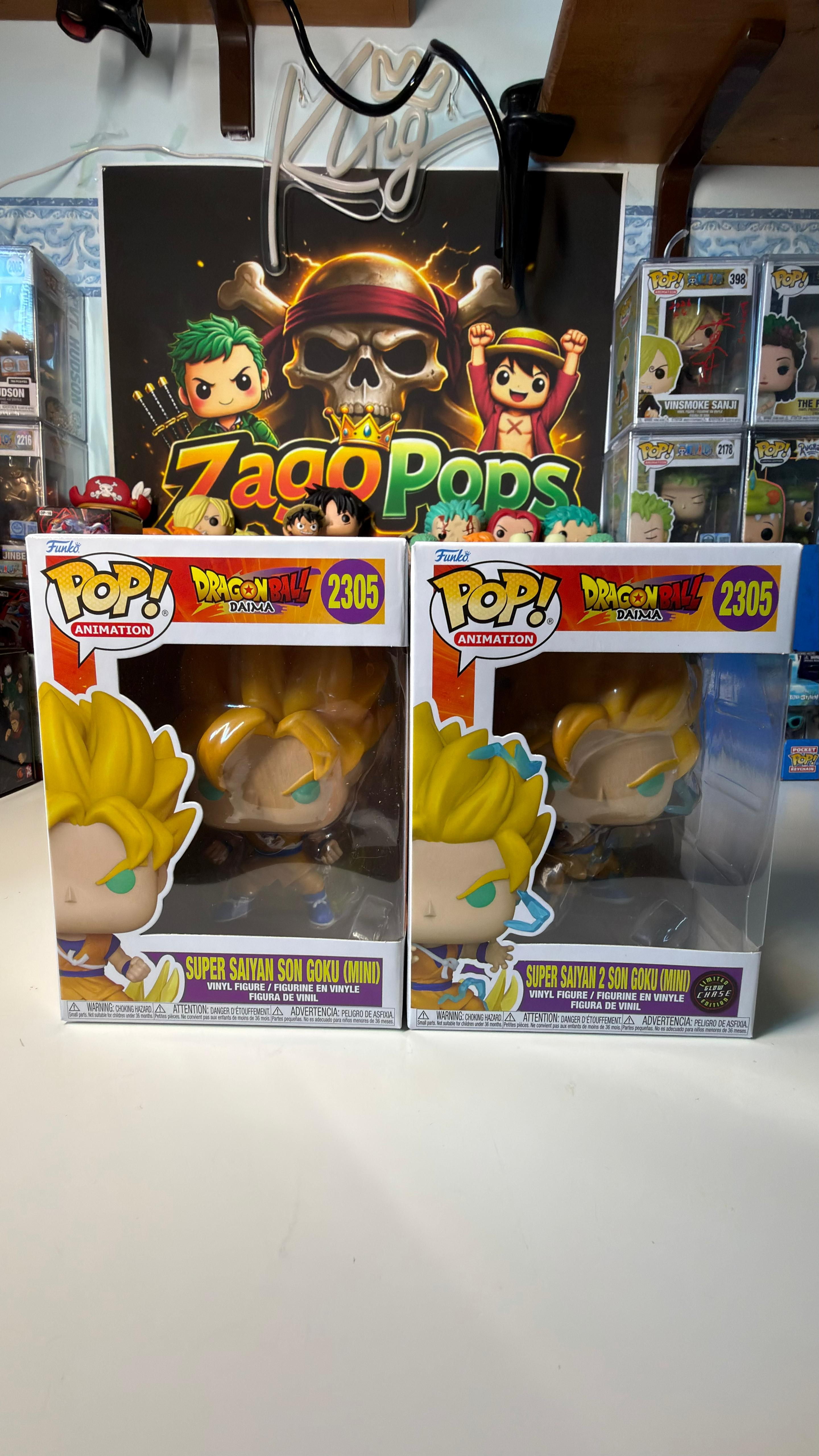 Funko Pop Bundle Super Saiyan Son Goku (Mini) 2305 Glow Chase Dragon Ball