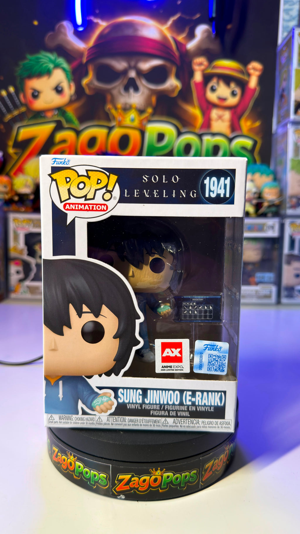 Funko Pop Sung Jinwoo (E-Rank) 1941 AX Anime Expo Limited Edition Solo Leveling
