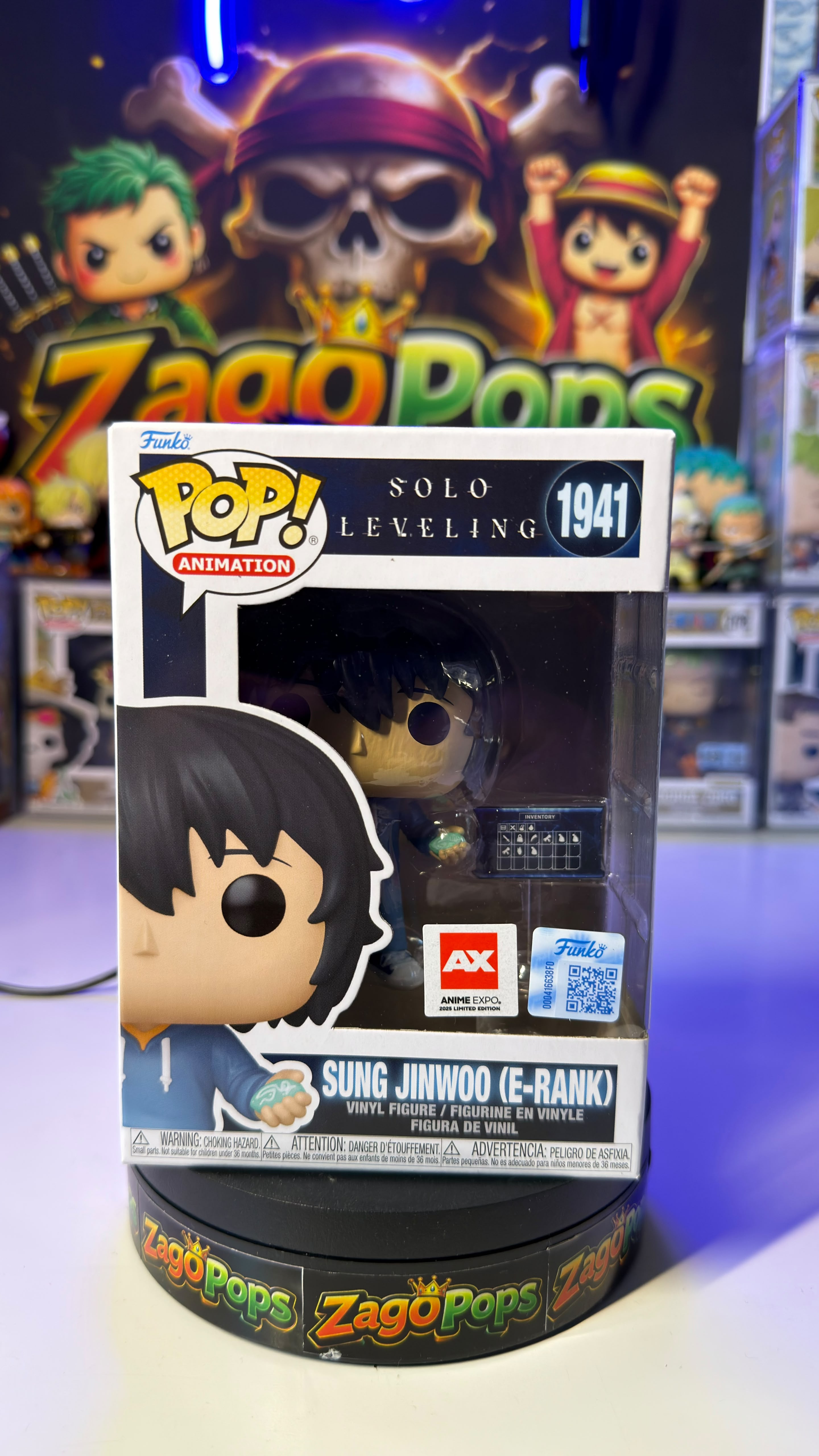 Funko Pop Sung Jinwoo (E-Rank) 1941 AX Anime Expo Limited Edition Solo Leveling