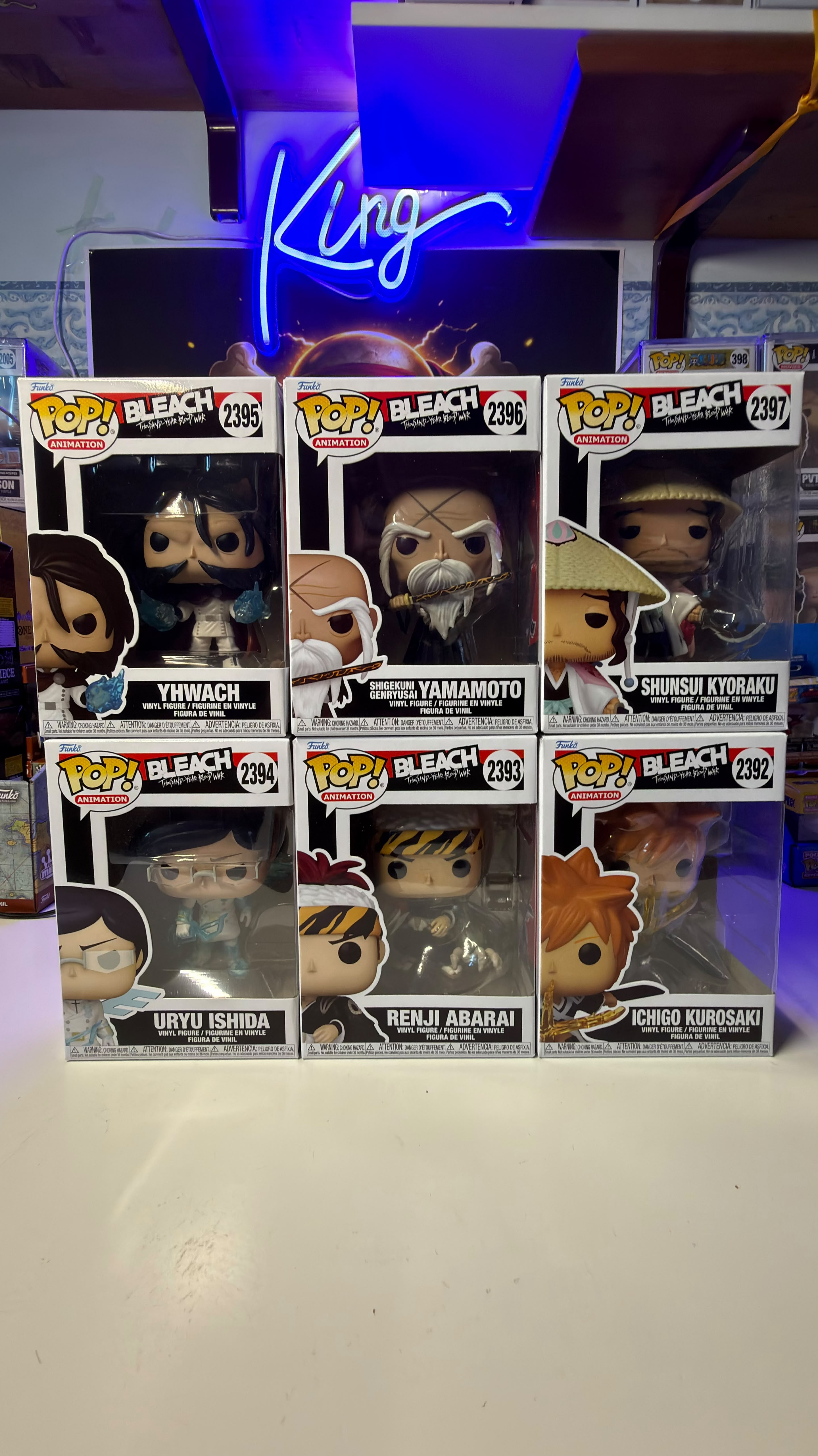 Funko Pop Bundle Bleach 2392 2393 2394 2395 2396 2397 Ichigo Yamamoto Ishida Yhwach Abari Kyoraku