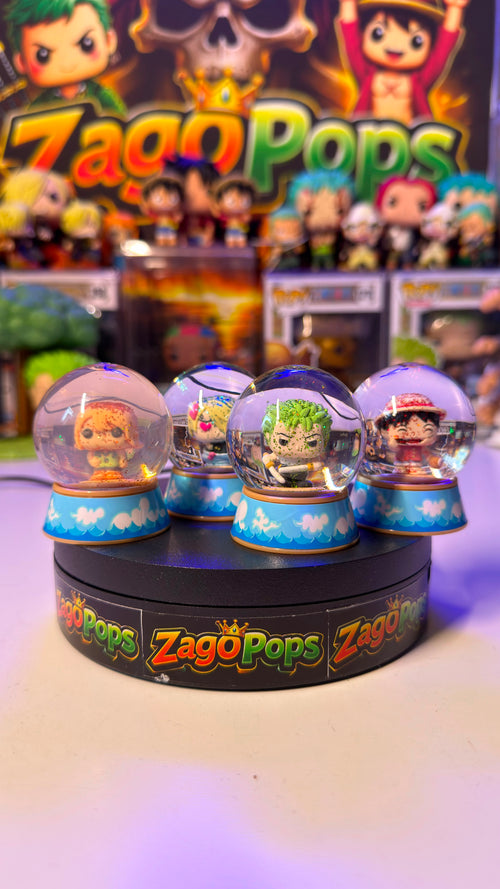 Funko Bundle Mini Snow Globe One Piece Zoro Luffy Nami Sanji