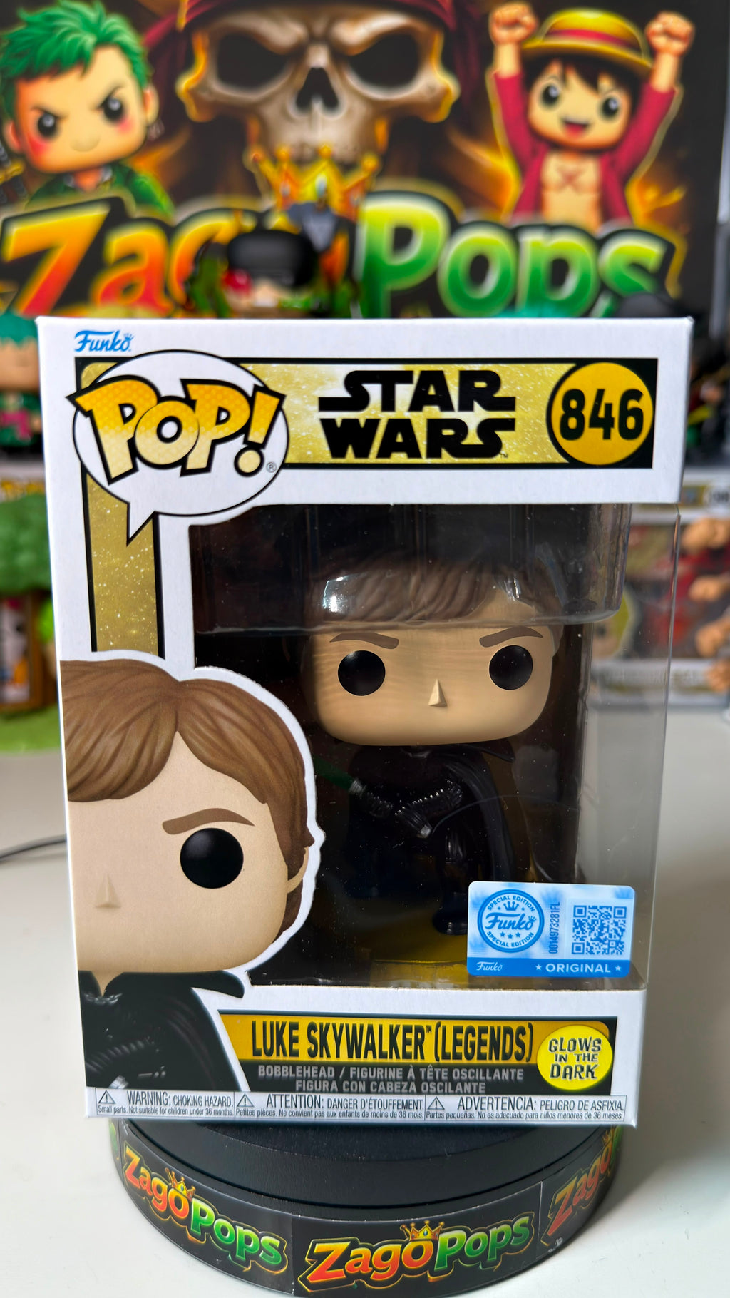 Funko Pop Luke Skywalker (Legends) 846 Glows in the Dark Star Wars