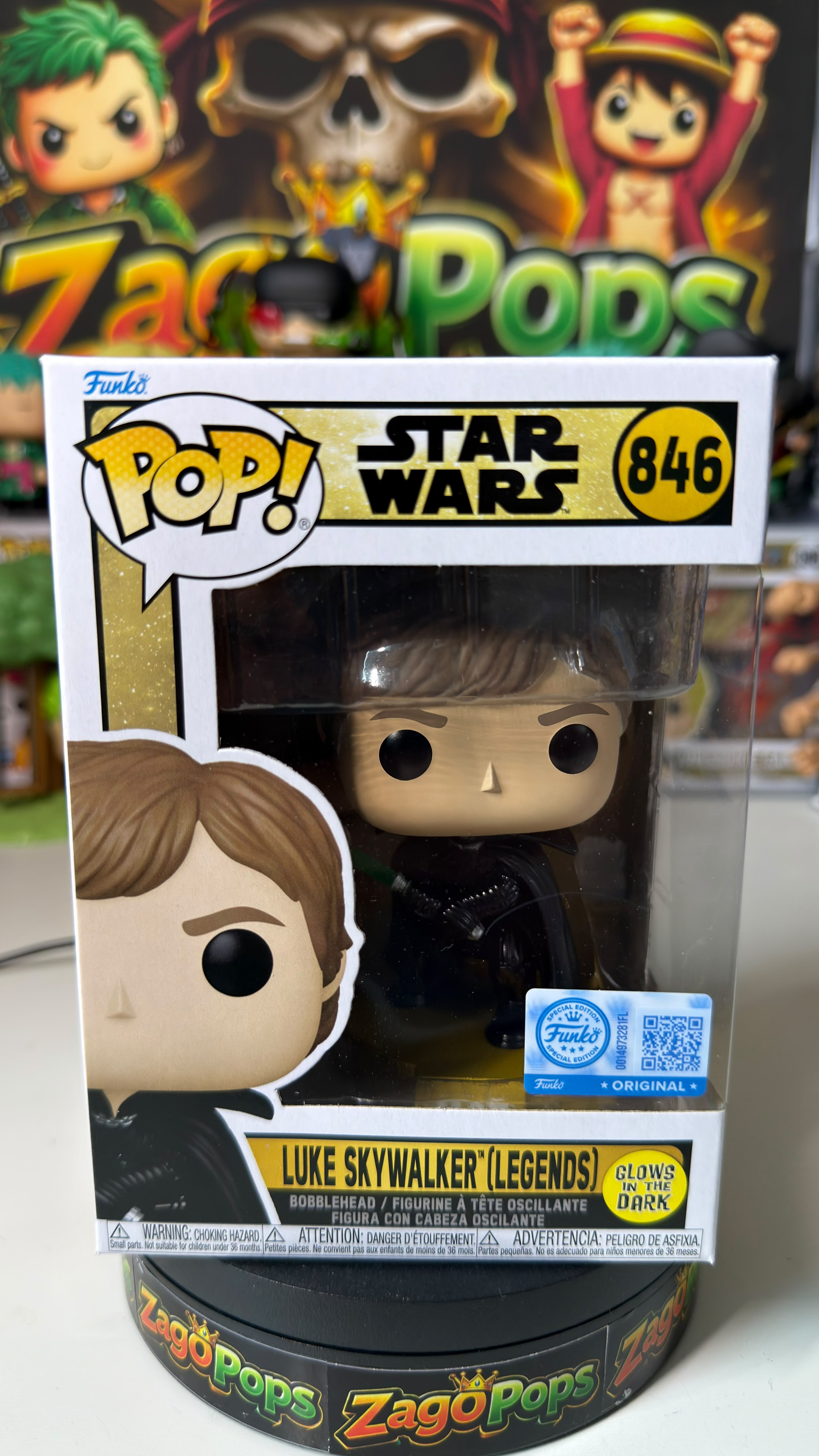 Funko Pop Luke Skywalker (Legends) 846 Glows in the Dark Star Wars