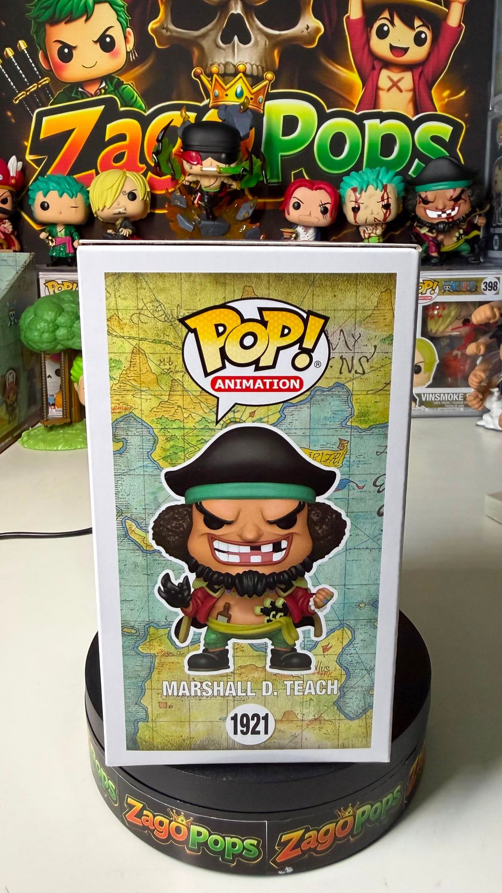 Funko Pop Marshall D. Teach 1921 One Piece Signed Jap Voice Akio Otsuka