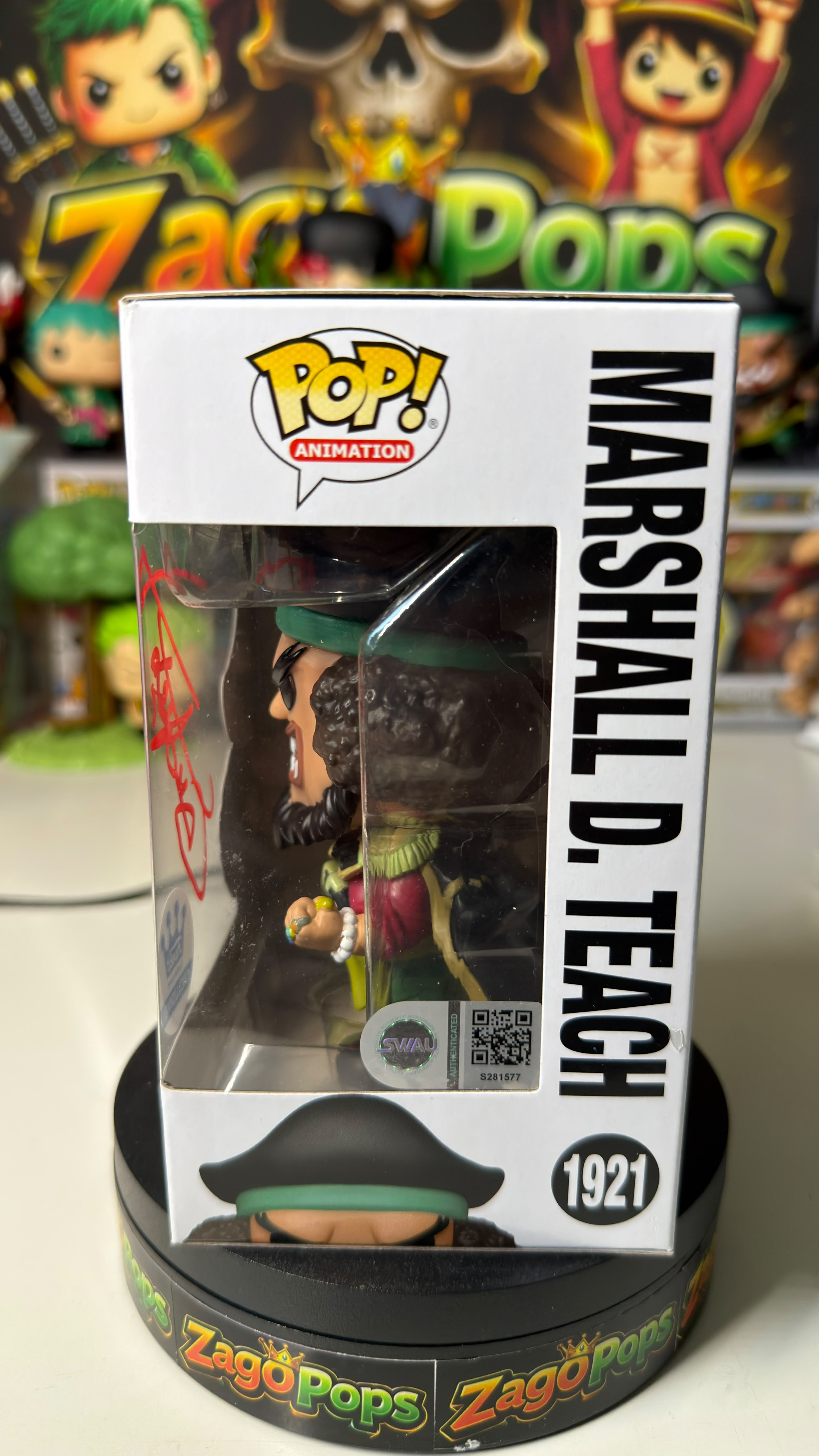 Funko Pop Marshall D. Teach 1921 One Piece Signed Jap Voice Akio Otsuka
