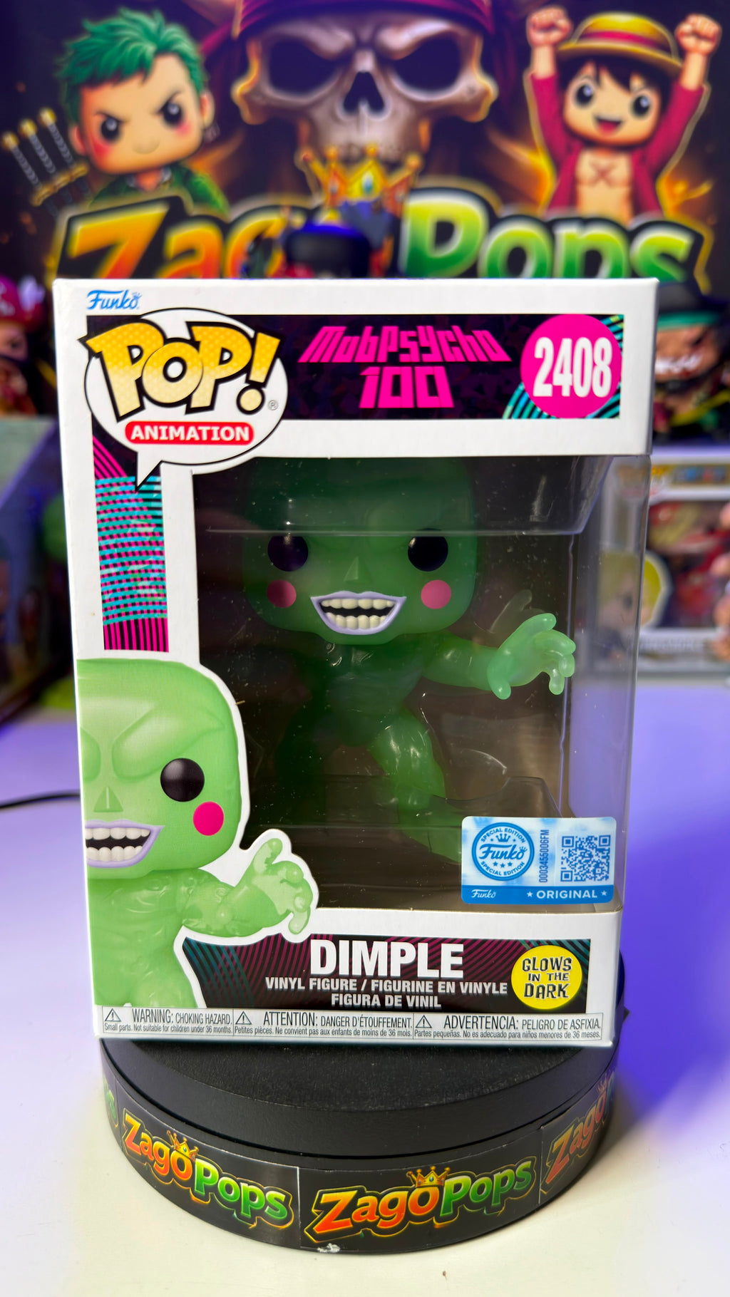 Funko Pop Dimple 2408 Glows in the Dark MobPsycho