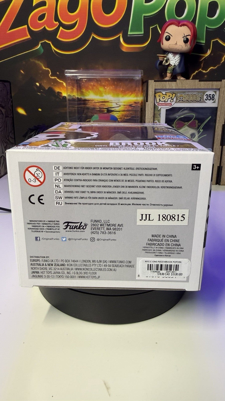 Funko Pop Brook 358 Barcode USA Originale One Piece