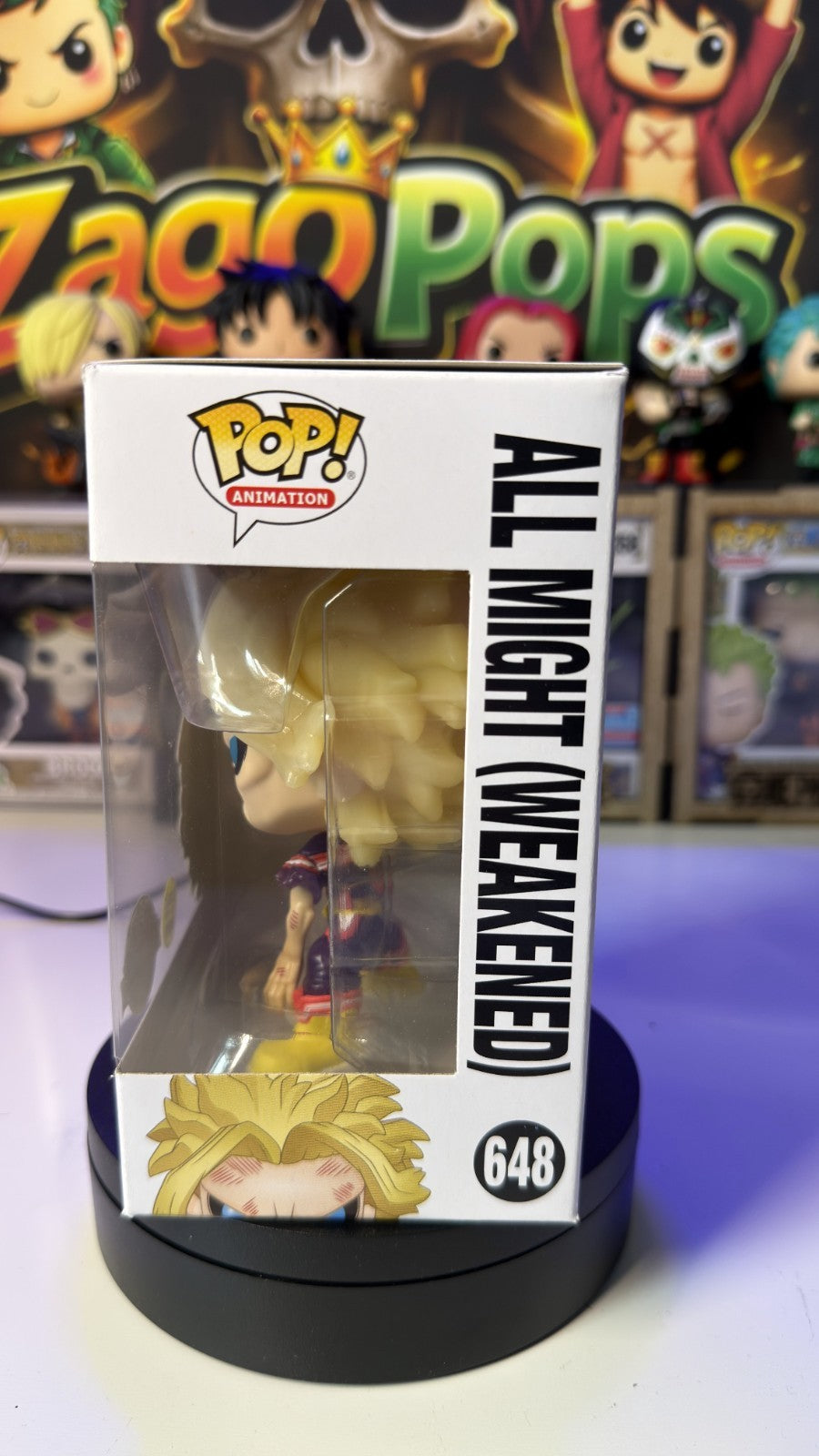 Funko Pop All Might Weakened 648 Glows in the Dark Special Ed. My Hero Academia