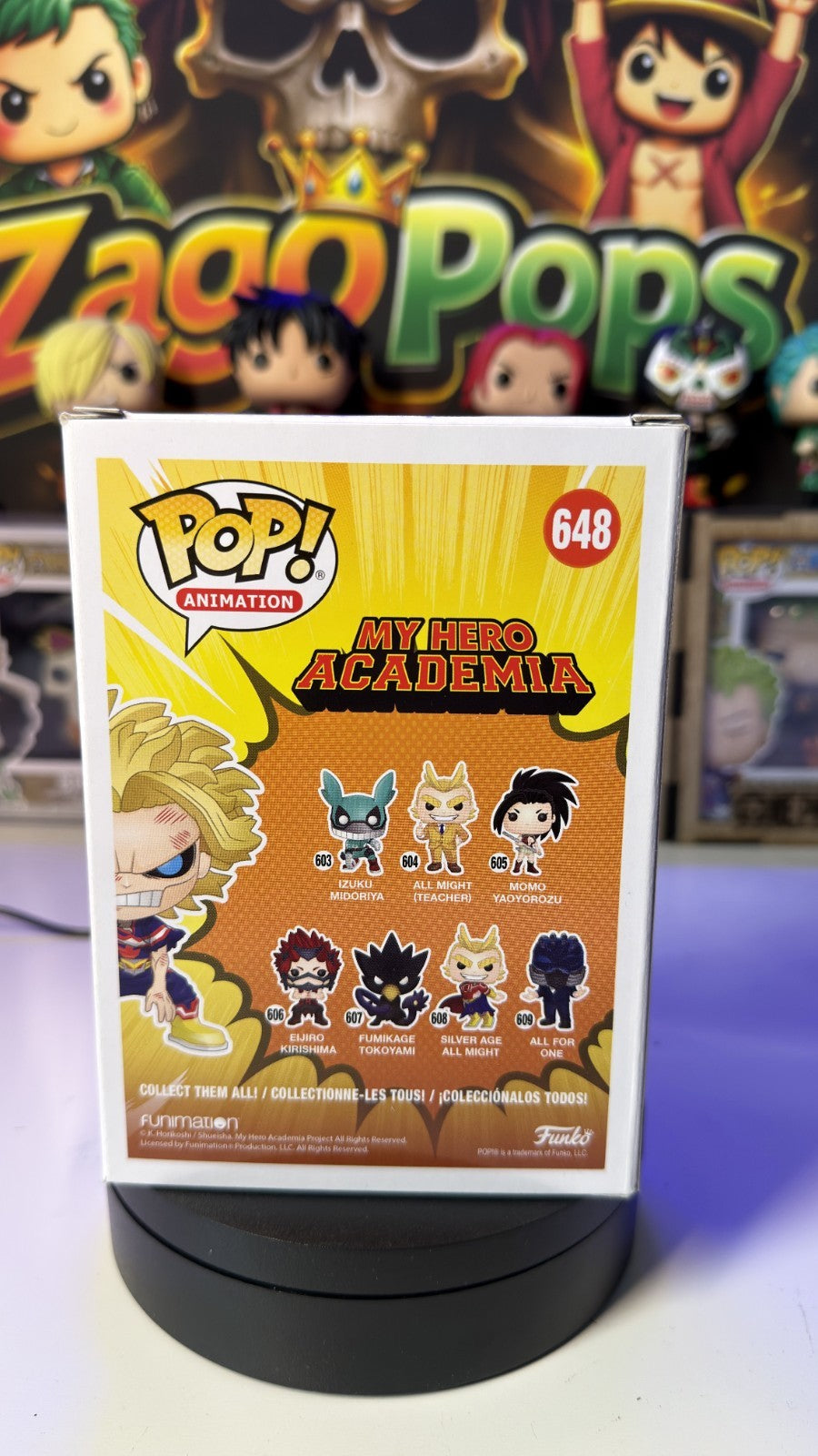 Funko Pop All Might Weakened 648 Glows in the Dark Special Ed. My Hero Academia