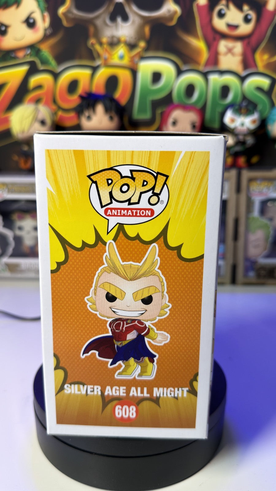 Funko Pop Silver Age All Might 608 Glows in the Dark Hot Topic  My Hero Academia