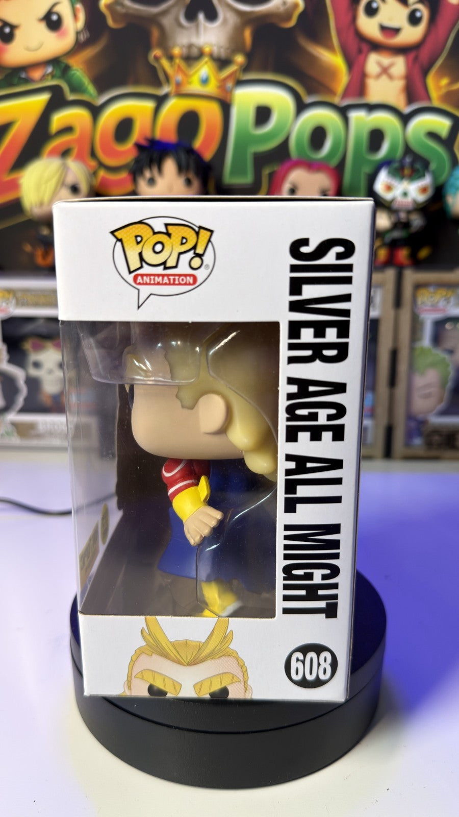 Funko Pop Silver Age All Might 608 Glows in the Dark Hot Topic  My Hero Academia