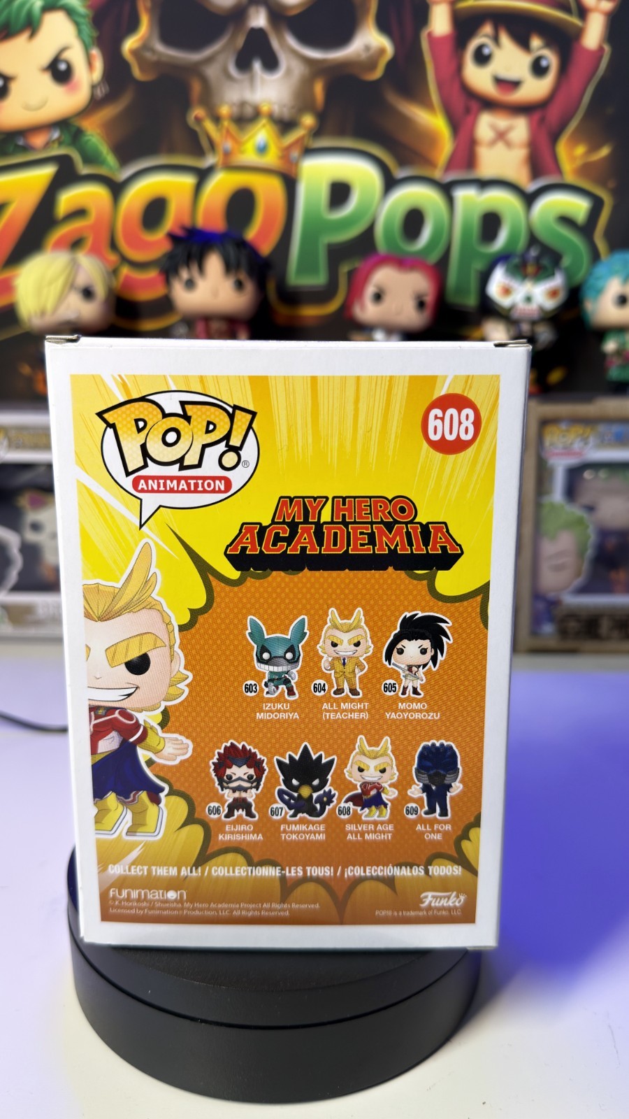 Funko Pop Silver Age All Might 608 Glows in the Dark Hot Topic  My Hero Academia