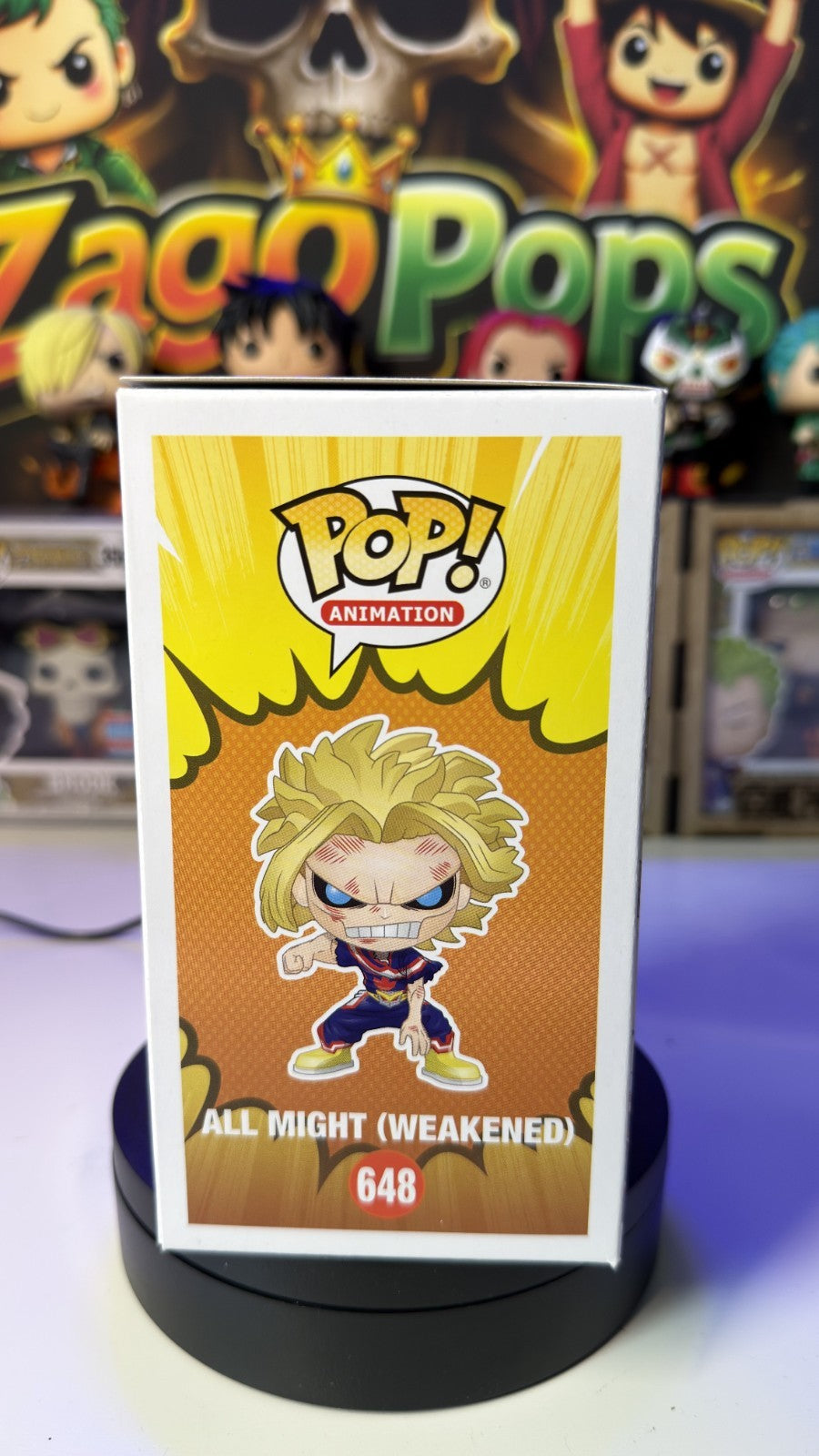 Funko Pop All Might Weakened 648 Glows in the Dark Special Ed. My Hero Academia
