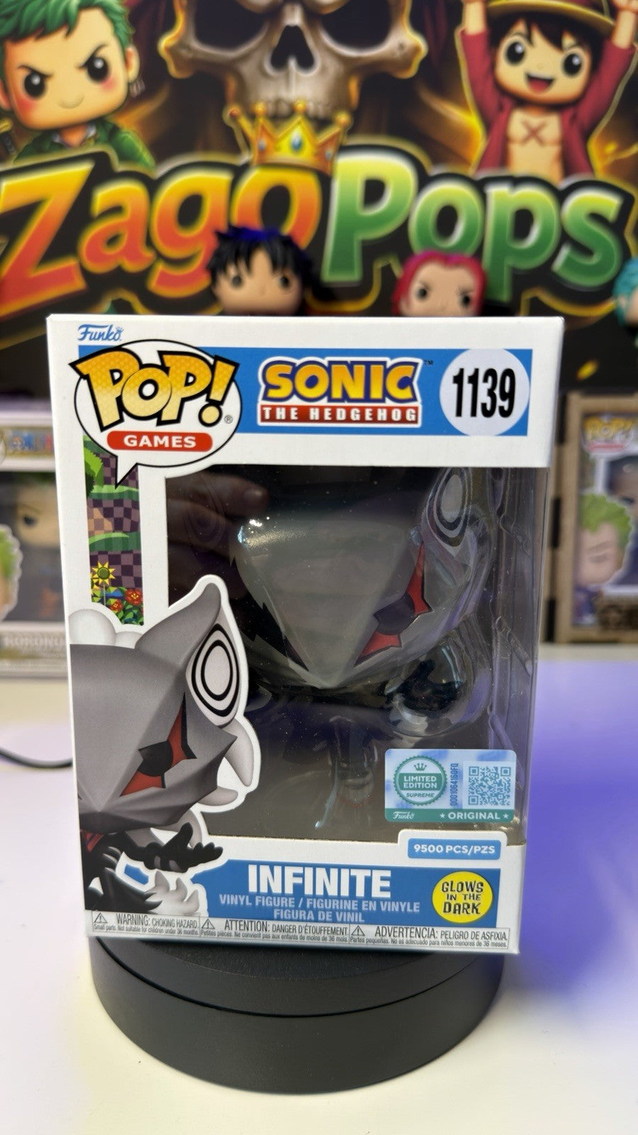 Funko Pop Infinite 1139 Glows In The Dark Limited Edition 9500pcs Sonic