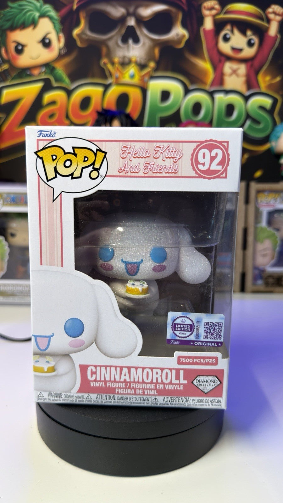 Funko Pop Cinnamoroll 92 Diamond Limited Edition 7500pcs Hello Kitty